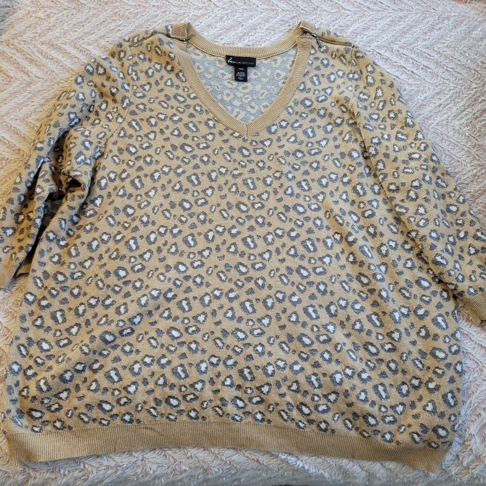 Lane Bryant Leopard V Neck Sweater